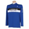ルコック Le coq sportif　メンズ マルチカラー配色 長袖 モックネックシャツ QGMUJB04　2022年モデル ブルー（BL00）