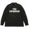 ザ スウィンガー THE SWINGGGR　メンズ ロゴプリント ストレッチ 長袖 モックネックシャツ SWG22AW-CT010C　2022年モデル ブラック（BLK）