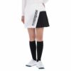 マンシングウェア Munsingwear　レディース ロゴプリント 生地切替 ラップ風 ストレッチ インナーパンツ一体型 プリーツ スカート MEWUJE01　2022年モデル ホワイト（WH00）