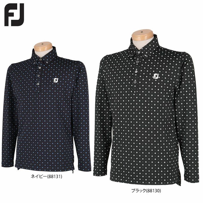 フットジョイ FootJoy メンズ 小紋プリント 総柄 長袖 ボタンダウン ポロシャツ FJ-F21-S08 2021年モデル |  【公式】有賀園ゴルフオンラインAGO