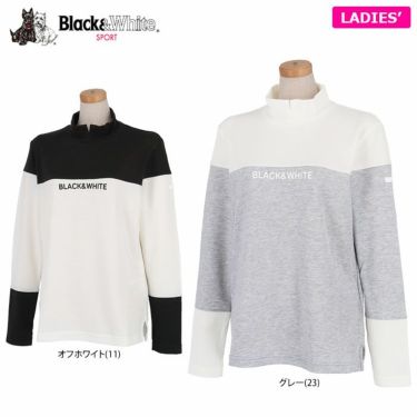 ブラック＆ホワイト Black＆White　ホワイトライン レディース カラーブロック 長袖 ハイネックシャツ BLF9202WE　2022年モデル 詳細1