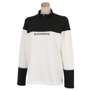 ブラック＆ホワイト Black＆White　ホワイトライン レディース カラーブロック 長袖 ハイネックシャツ BLF9202WE　2022年モデル オフホワイト（11）