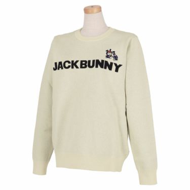 ジャックバニー Jack Bunny!!　レディース ロゴジャガード ドラえもん 長袖 クルーネック セーター 263-2270018　2022年モデル ホワイト（030）