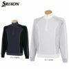 スリクソン SRIXON　メンズ ロゴ刺繍 クロス柄 パネル切替 長袖 ハーフジップ セーター RGMUJL01　2022年モデル