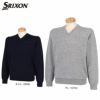 スリクソン SRIXON　メンズ ロゴ刺繍 カシミヤ 長袖 Vネック セーター RGMUJL05　2022年モデル