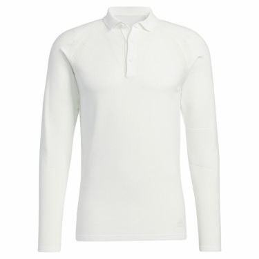 アディダス adidas　メンズ ロゴプリント スリーライン 長袖 ラグランスリーブ ポロシャツ LOL44　2022年モデル ホワイト（HG1656）