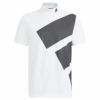 アディダス adidas　メンズ ビッグロゴ ストレッチ 半袖 モックネックシャツ MBI50　2022年モデル ホワイト（HG8304）