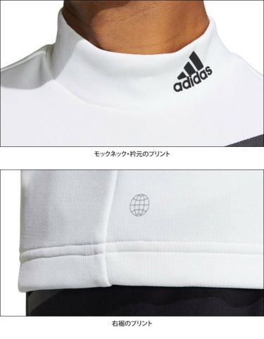 アディダス adidas　メンズ ビッグロゴ ストレッチ 半袖 モックネックシャツ MBI50　2022年モデル 詳細4
