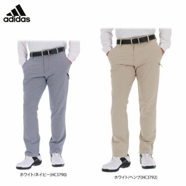 アディダス adidas　メンズ ロゴプリント マイクロ千鳥格子柄 ストレッチ ロングパンツ VZ772　2022年モデル [裾上げ対応1●] 詳細1