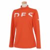 デサントゴルフ DESCENTE GOLF　レディース ロゴプリント ストレッチ 長袖 ブラカップ付き モックネックシャツ DGWUJB03　2022年モデル オレンジ（OR00）