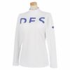 デサントゴルフ DESCENTE GOLF　レディース ロゴプリント ストレッチ 長袖 ブラカップ付き モックネックシャツ DGWUJB03　2022年モデル ホワイト（WH00）