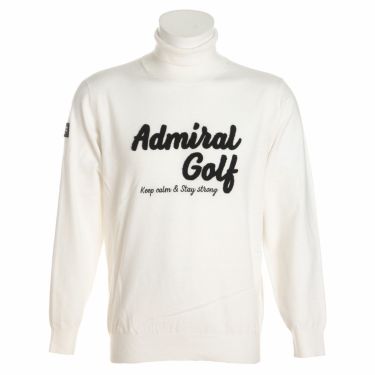 アドミラル Admiral　メンズ パイル刺繍ロゴ 長袖 タートルネック セーター ADMA1A8　2021年モデル ホワイト（00）