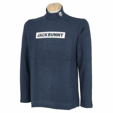 ジャックバニー Jack Bunny!!　メンズ ボックスロゴ 天竺 ストレッチ 長袖 ハイネックシャツ 262-2266125　2022年モデル ネイビー（120）