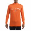 トミー ヒルフィガー ゴルフ　メンズ ロゴプリント ストレッチ 長袖 ハイネックシャツ THMA282　2022年モデル オレンジ（46）
