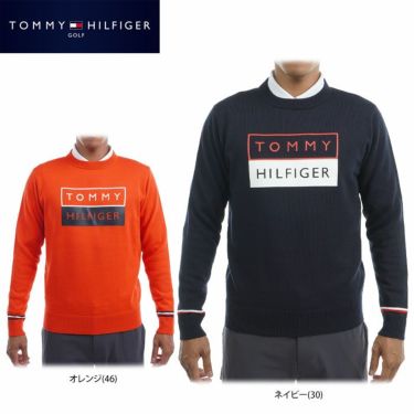 トミー ヒルフィガー ゴルフ　メンズ ボックスロゴ 長袖 クルーネック セーター THMA285　2022年モデル 詳細1