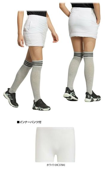 アディダス adidas　レディース ロゴデザイン ストレッチ インナーパンツ付き 中綿 スカート DI947　2022年モデル 詳細3