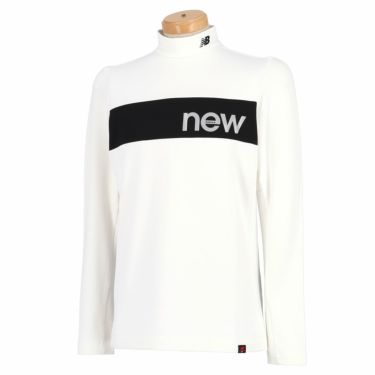 ニューバランスゴルフ　メンズ SPORT ロゴプリント 配色切替 裏起毛 長袖 モックネックシャツ 012-2267012　2022年モデル ホワイト（030）
