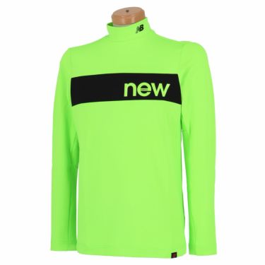 ニューバランスゴルフ　メンズ SPORT ロゴプリント 配色切替 裏起毛 長袖 モックネックシャツ 012-2267012　2022年モデル ライトグリーン（131）