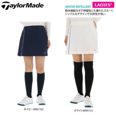 テーラーメイド TaylorMade　レディース アシンメトリーデザイン 撥水 ストレッチ インナーパンツ一体型 サイドプリーツ スカート TD525　2022年モデル 詳細2
