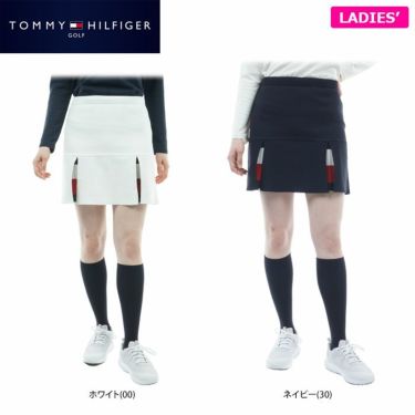 トミー ヒルフィガー ゴルフ　レディース ストライプデザイン ボックスプリーツ ニット スカート THLA268　2022年モデル 詳細1