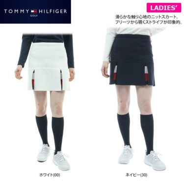 トミー ヒルフィガー ゴルフ　レディース ストライプデザイン ボックスプリーツ ニット スカート THLA268　2022年モデル 詳細2