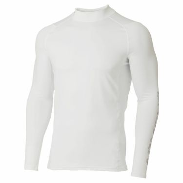 アンダーアーマー UNDER ARMOUR　メンズ コールドギア 裏起毛 メッシュ切替 カモ柄ロゴプリント 長袖 フィッティド モックネック インナーシャツ 1375336　2022年モデル ホワイト（100）
