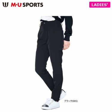 M・U SPORTS エム・ユー スポーツ　レディース ボーンワッペン ストレッチ ロングパンツ 801H6556K　2022年モデル [裾上げ対応1●] 詳細1