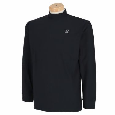 ブリヂストンゴルフ　メンズ 防風 ロゴプリント 4WAYストレッチ 長袖 モックネックシャツ XGM01F　2022年モデル ブラック（BK）