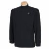 ブリヂストンゴルフ　メンズ 防風 ロゴプリント 4WAYストレッチ 長袖 モックネックシャツ XGM01F　2022年モデル ブラック（BK）