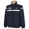 ルコック Le coq sportif　メンズ 撥水 ロゴデザイン ライン使い 中綿入り 2WAY フルジップ ブルゾン QGMUJK05　2022年モデル ネイビー（NV00）