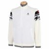 ルコック Le coq sportif　メンズ ロゴ刺繍 生地切替 ハウンドトゥース 中綿 長袖 フルジップ ハイブリッド セーター QGMUJL57　2022年モデル ホワイト（WH00）