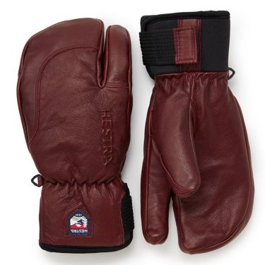 ヘストラ HESTRA　3-FINGER FULL LEATHER SHORT スリーフィンガー フル レザー ショート Bordeaux　スキーグローブ 2022-2023　30872 詳細1