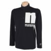 マンシングウェア Munsingwear　メンズ ロゴプリント ストレッチ 長袖 ハーフジップシャツ MEMUJB04　2022年モデル ブラック（BK00）