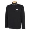 マンシングウェア Munsingwear　メンズ ロゴプリント ストレッチ 長袖 ハイネックシャツ MEMUJB05　2022年モデル ブラック（BK00）