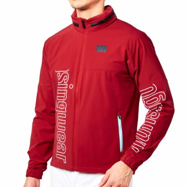 マンシングウェア Munsingwear　メンズ 撥水 ロゴデザイン ストレッチ 長袖 フード付き フルジップ ブルゾン MEMUJK03　2022年モデル レッド（RD00）