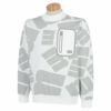 マンシングウェア Munsingwear　メンズ ロゴジャガード ポケット付き 長袖 モックネック セーター MEMUJL01　2022年モデル ホワイト（WH00）