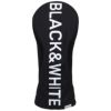 ブラック＆ホワイト Black＆White　ホワイトライン ロゴプリント ドライバー用 ヘッドカバー BUF8361W 20 ブラック　2022年モデル ブラック（20）