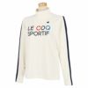 ルコック Le coq sportif　レディース ロゴデザイン 袖ライン ストレッチ 長袖 ハイネックシャツ QGWUJB05　2022年モデル ホワイト（WH00）