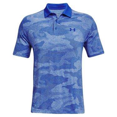 アンダーアーマー UNDER ARMOUR　メンズ ロゴデザイン カモフラージュ柄 ジャカード 半袖 ポロシャツ 1373694　2022年モデル バーサブルー（486）