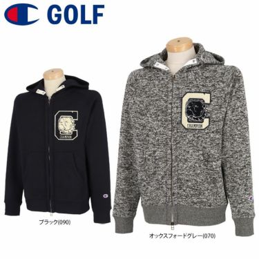 チャンピオンゴルフ ChampionGOLF　メンズ ロゴデザイン ストレッチ 裏起毛 長袖 フルジップ フーデッド ジャケット C3-WG102　2022年モデル 詳細1