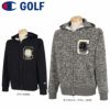 チャンピオンゴルフ ChampionGOLF　メンズ ロゴデザイン ストレッチ 裏起毛 長袖 フルジップ フーデッド ジャケット C3-WG102　2022年モデル