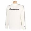 チャンピオンゴルフ ChampionGOLF　メンズ ロゴプリント パイピングライン ストレッチ 長袖 モックネックシャツ C3-WG407　2022年モデル ホワイト（010）