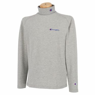 チャンピオンゴルフ ChampionGOLF　メンズ ロゴ刺繍 ストレッチ 長袖 タートルネックシャツ C3-WG408　2022年モデル オックスフォードグレー（070）