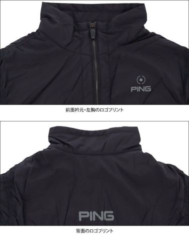 ピン PING　メンズ 撥水 防風 ロゴプリント メッシュ裏地 ストレッチ 長袖 フルジップ ブルゾン 621-2220907　2022年モデル 詳細4