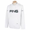 ピン PING　メンズ ビックロゴ ストレッチ 長袖 プルオーバー フーディー 621-2262801 2022年モデル ホワイト（030）