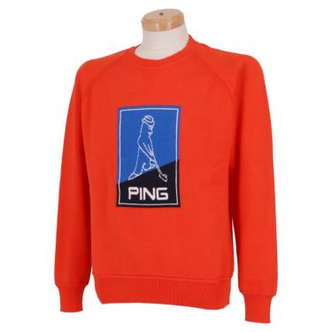 ピン PING　メンズ Mr.PING ジャガード 長袖 クルーネック セーター 621-2270901 2022年モデル オレンジ（150）