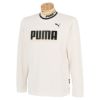 プーマ PUMA　メンズ ロゴプリント 鹿の子 長袖 リブ衿 モックネックシャツ 539365　2022年モデル ブライトホワイト（04）