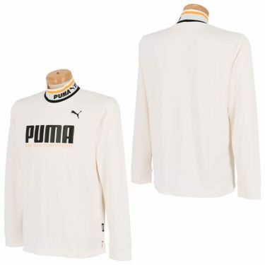 プーマ PUMA　メンズ ロゴプリント 鹿の子 長袖 リブ衿 モックネックシャツ 539365　2022年モデル 詳細3