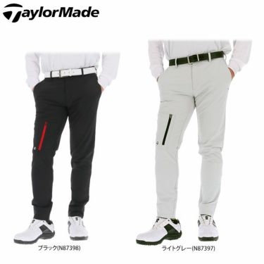 テーラーメイド TaylorMade　メンズ 撥水 ロゴプリント 裏起毛 ストレッチ テーパード ロングパンツ TD455　2022年モデル [裾上げ対応1●] 詳細1