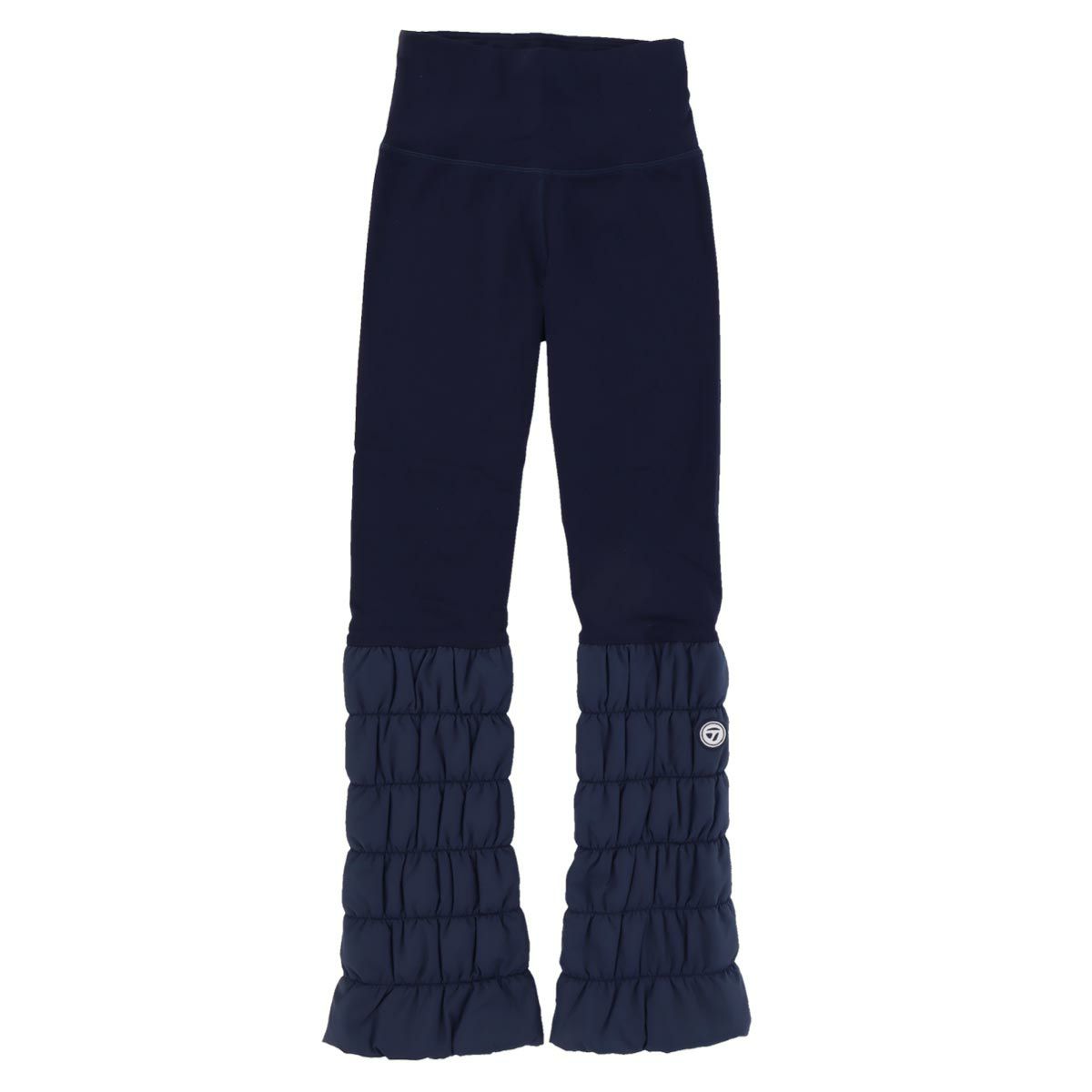 テーラーメイド TaylorMade　レディース ロゴワッペン 裏起毛 ストレッチ 中綿入り レッグウォーマーレギンス TD531　2022年モデル ネイビー（N94171）